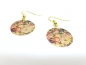 Preview: bunte Blumen Kreis Ohrringe goldfarben